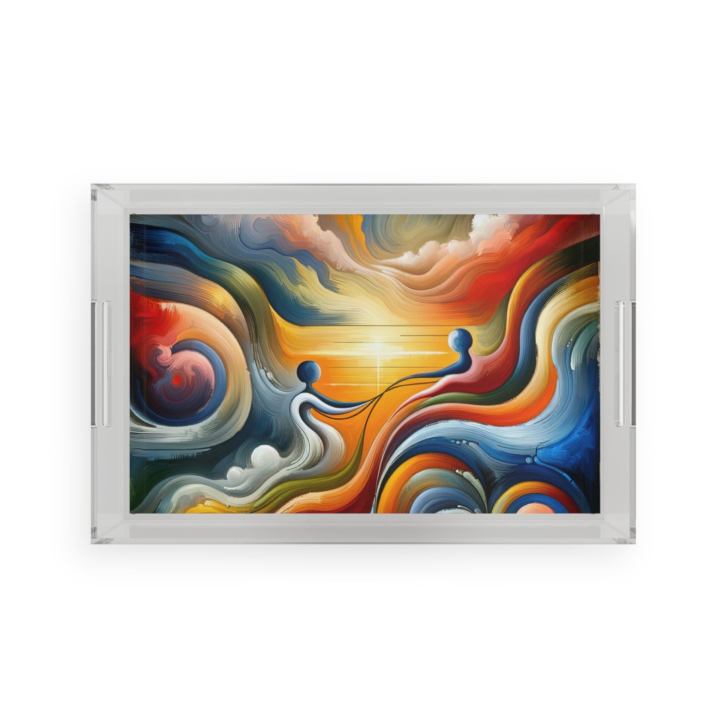 Empathetic Lifeline Abstract Acrylic Serving Tray - ATUH.ART