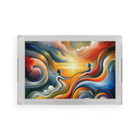 Empathetic Lifeline Abstract Acrylic Serving Tray - ATUH.ART