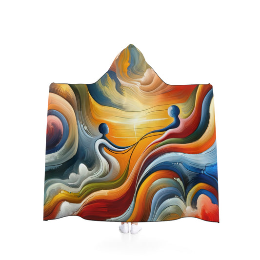 Empathetic Lifeline Abstract Hooded Blanket - ATUH.ART