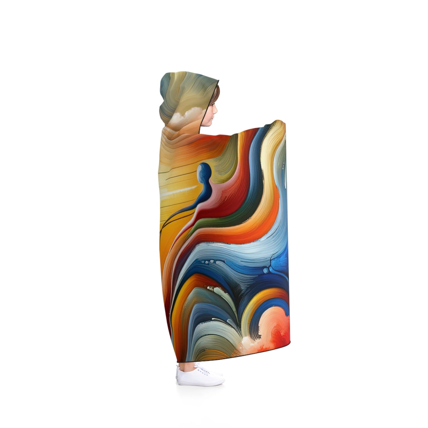 Empathetic Lifeline Abstract Hooded Blanket - ATUH.ART