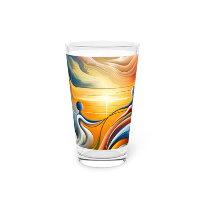 Empathetic Lifeline Abstract Pint Glass, 16oz - ATUH.ART