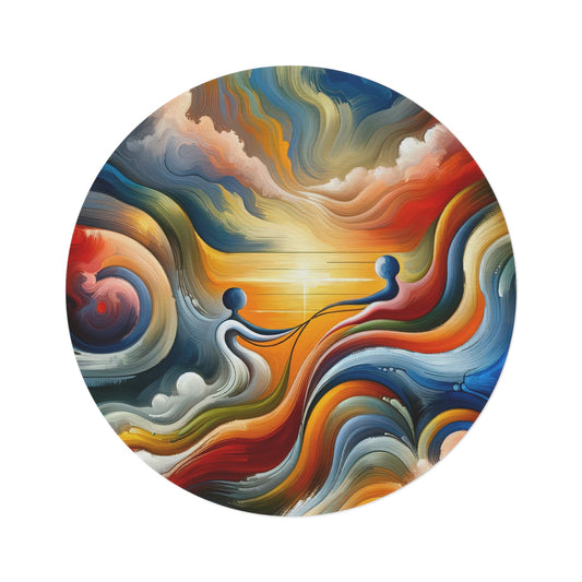 Empathetic Lifeline Abstract Round Rug - ATUH.ART