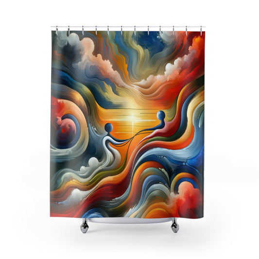 Empathetic Lifeline Abstract Shower Curtains - ATUH.ART