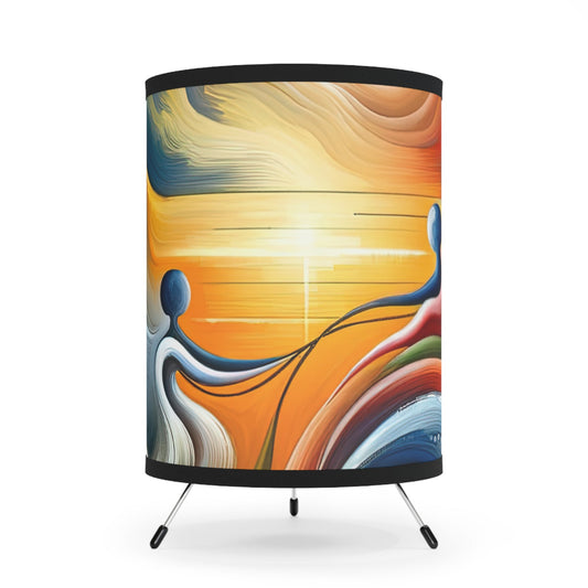 Empathetic Lifeline Abstract Tripod Lamp with High-Res Printed Shade, US\CA plug - ATUH.ART