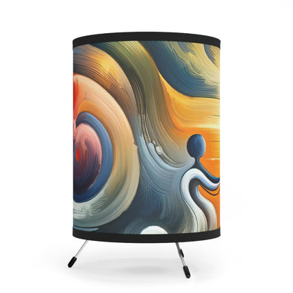Empathetic Lifeline Abstract Tripod Lamp with High-Res Printed Shade, US\CA plug - ATUH.ART