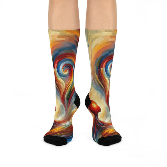 Empathetic Spiral Dialogue Cushioned Crew Socks - ATUH.ART