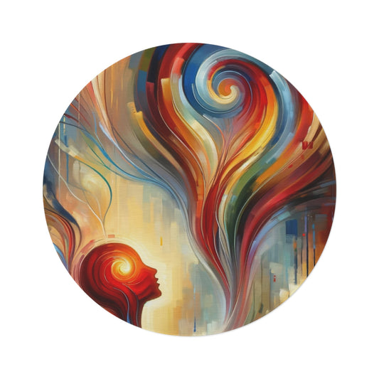 Empathetic Spiral Dialogue Round Rug - ATUH.ART