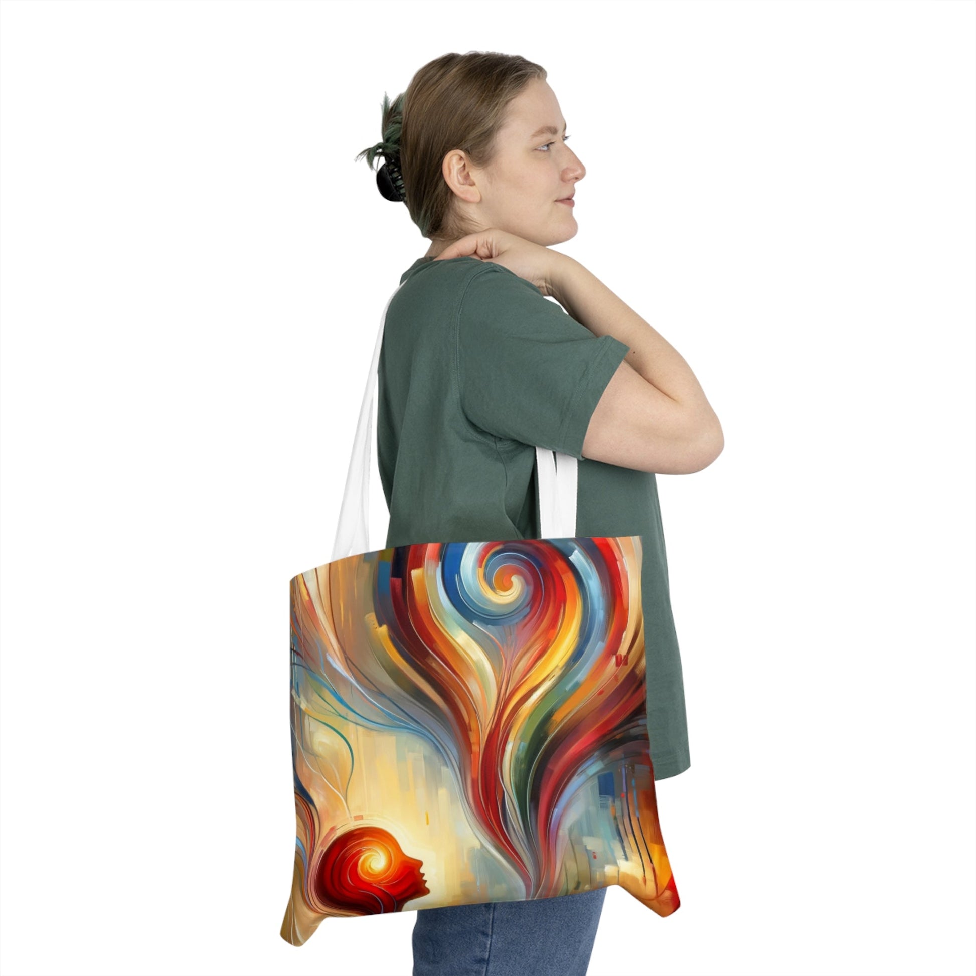 Empathetic Spiral Dialogue Shoulder Tote Bag (AOP) - ATUH.ART