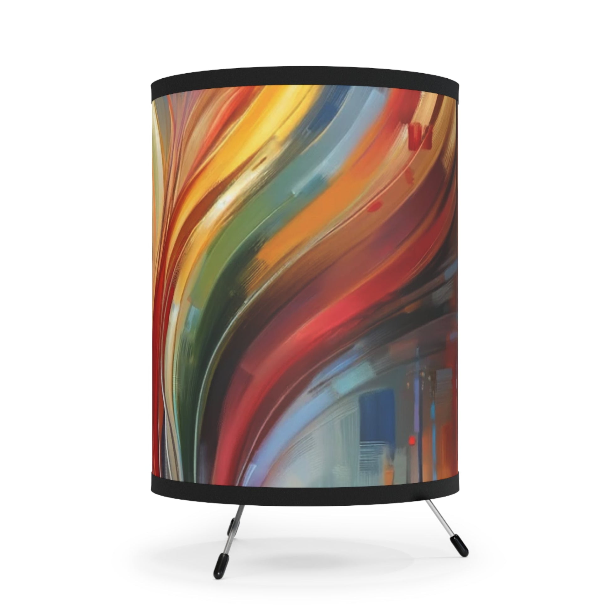 Empathetic Spiral Dialogue Tripod Lamp with High-Res Printed Shade, US\CA plug - ATUH.ART