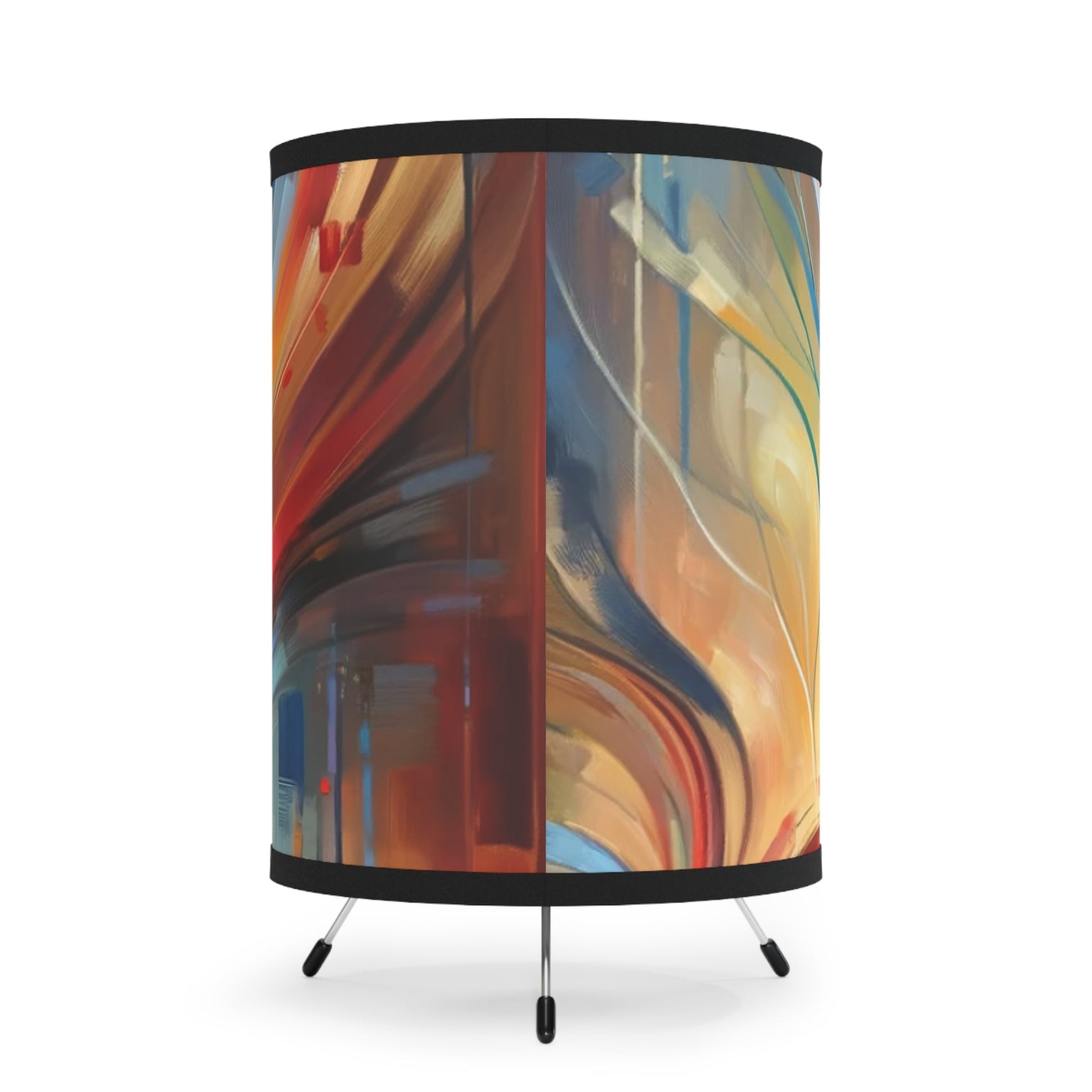 Empathetic Spiral Dialogue Tripod Lamp with High-Res Printed Shade, US\CA plug - ATUH.ART