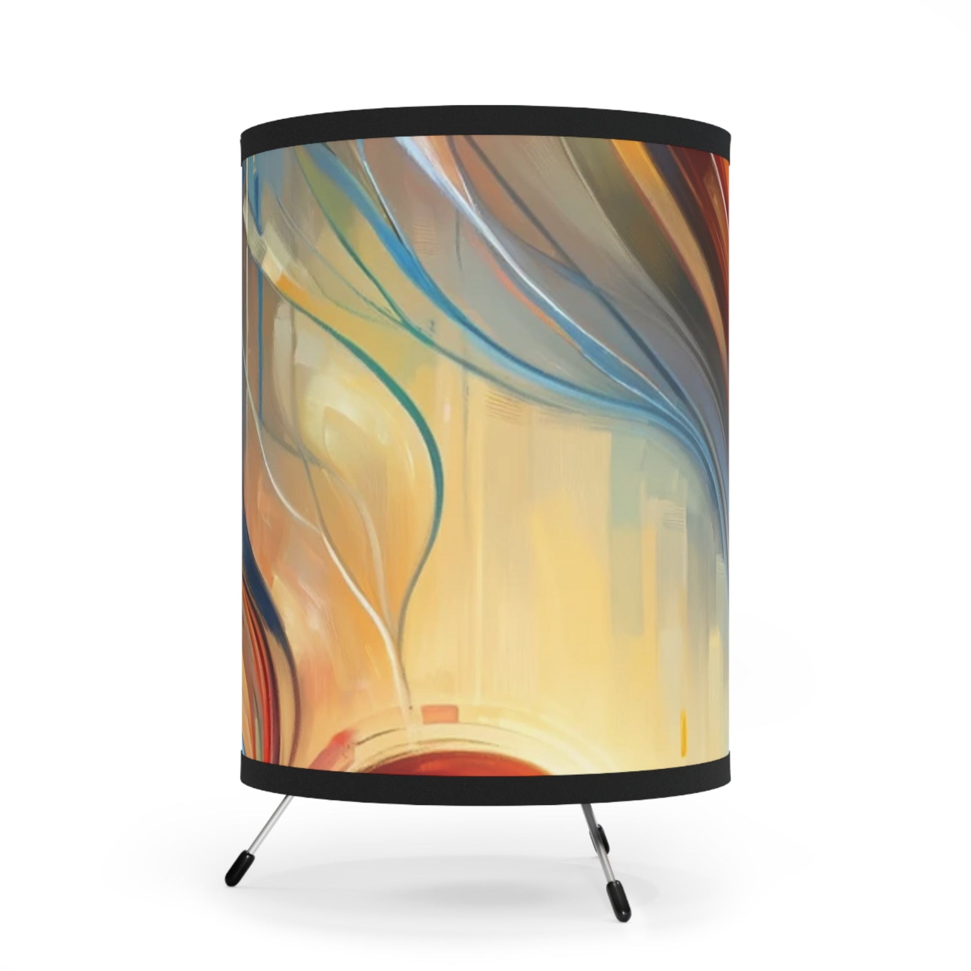 Empathetic Spiral Dialogue Tripod Lamp with High-Res Printed Shade, US\CA plug - ATUH.ART