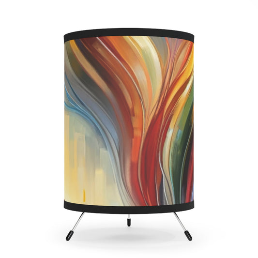 Empathetic Spiral Dialogue Tripod Lamp with High-Res Printed Shade, US\CA plug - ATUH.ART