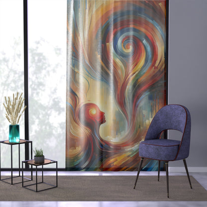 Empathetic Spiral Dialogue Window Curtain - ATUH.ART