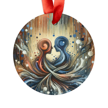 Empathic Connection Tachism Acrylic Ornament with Ribbon - ATUH.ART