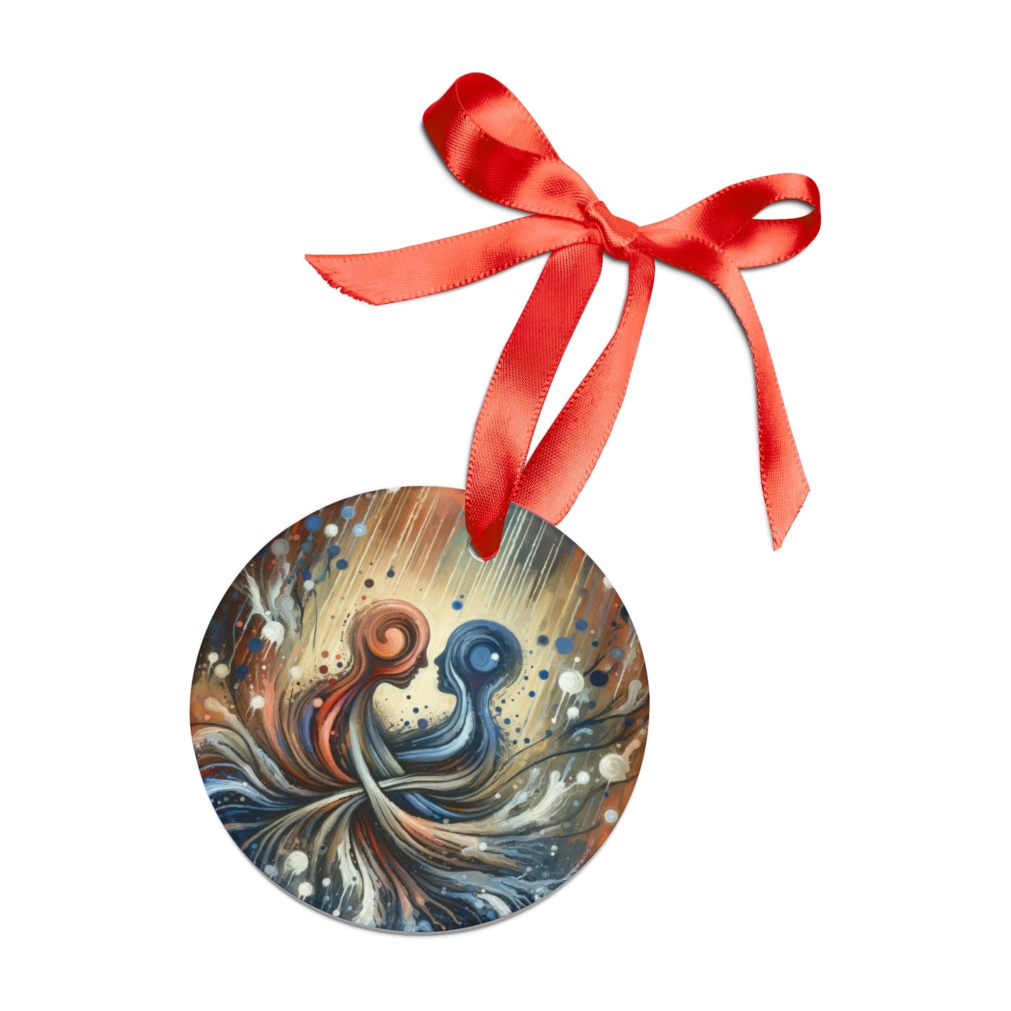 Empathic Connection Tachism Acrylic Ornament with Ribbon - ATUH.ART