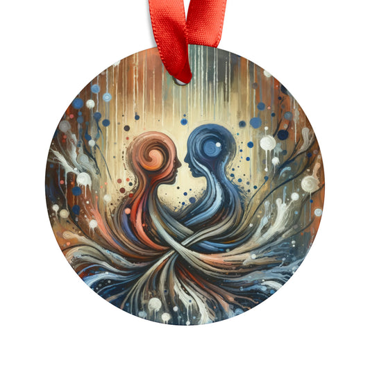 Empathic Connection Tachism Acrylic Ornament with Ribbon - ATUH.ART