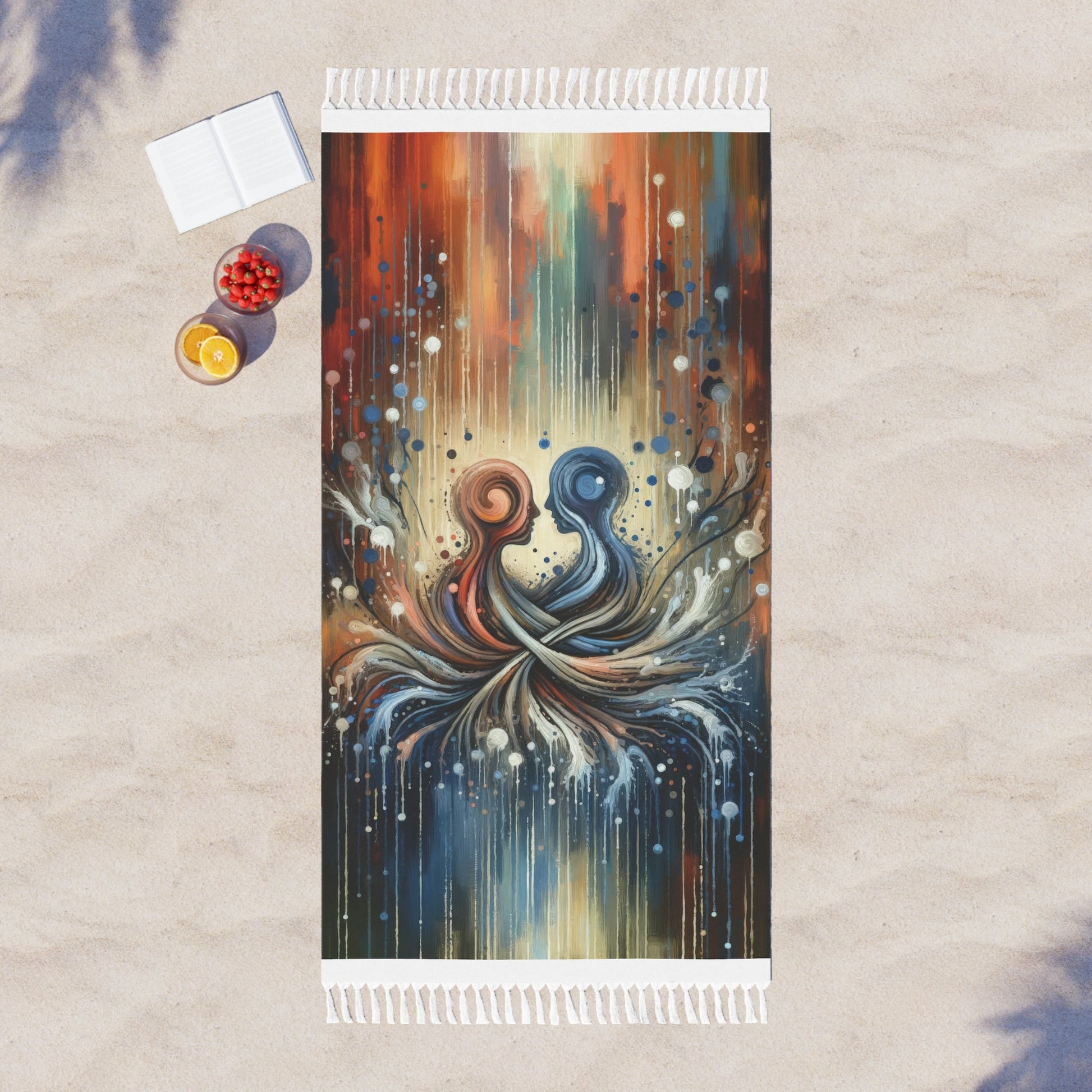Empathic Connection Tachism Boho Beach Cloth - ATUH.ART