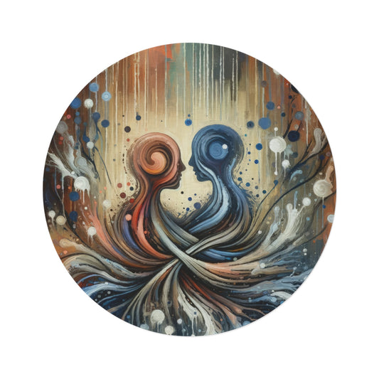 Empathic Connection Tachism Round Rug - ATUH.ART
