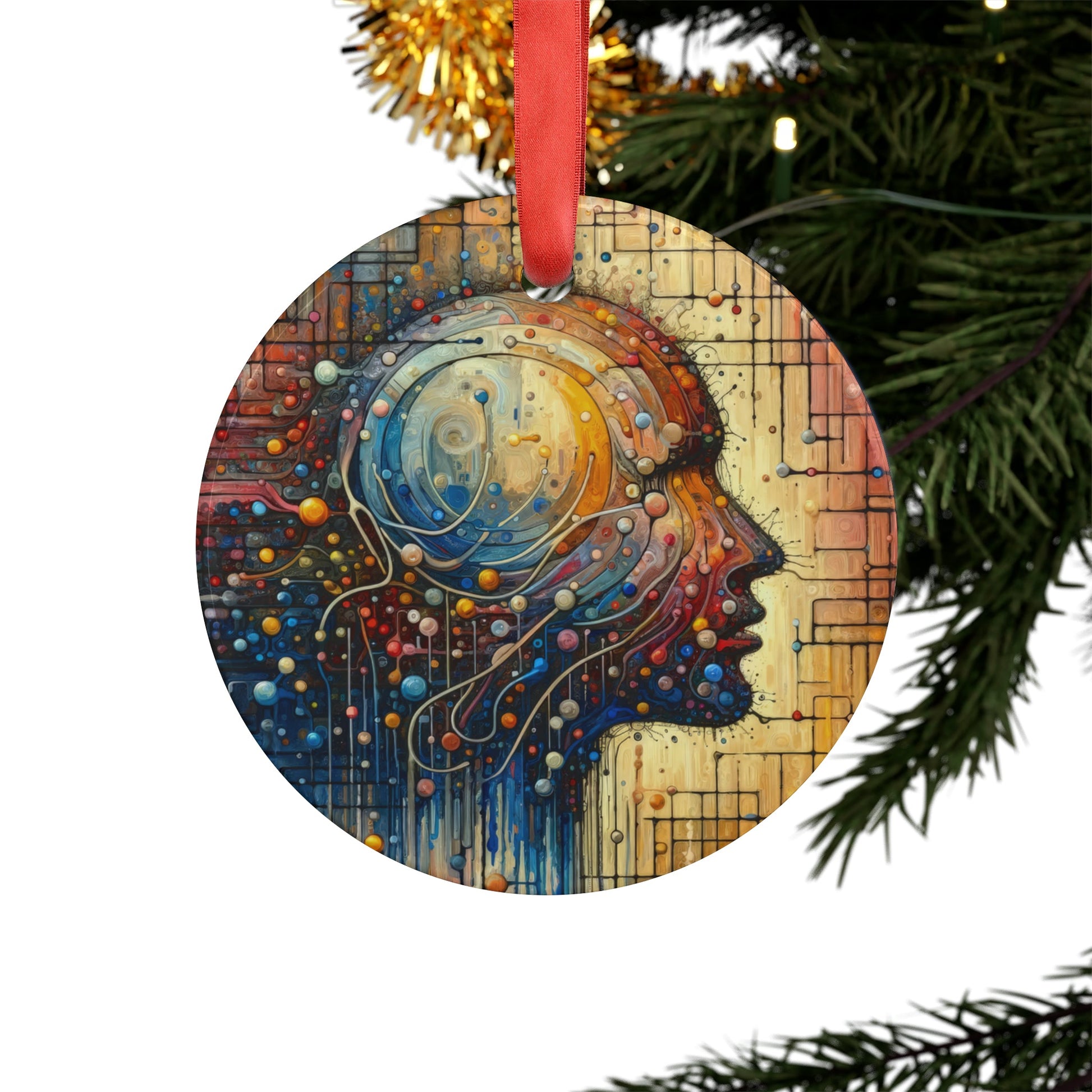 Empathy Unity Interaction Acrylic Ornament with Ribbon - ATUH.ART