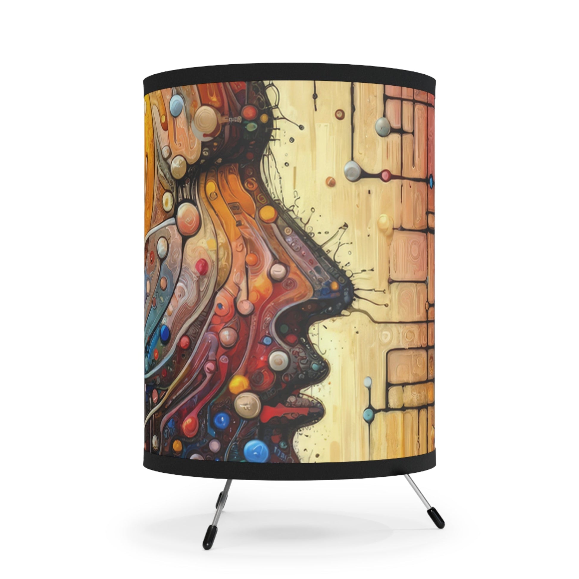 Empathy Unity Interaction Tripod Lamp with High-Res Printed Shade, US\CA plug - ATUH.ART