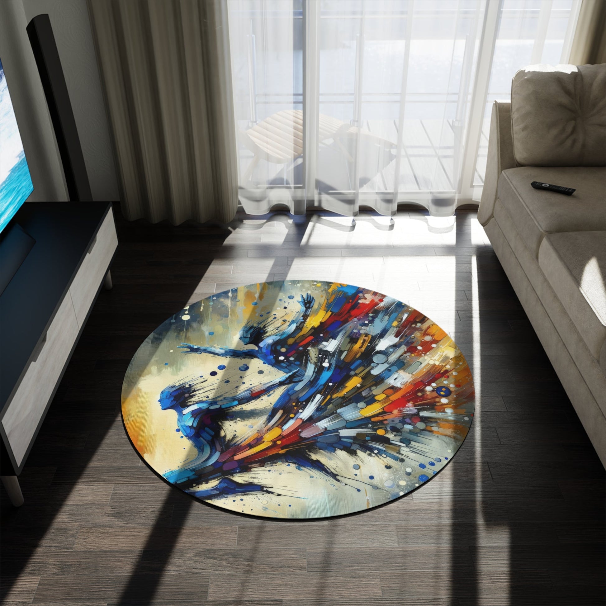 Empowering Mastery Cascade Round Rug - ATUH.ART