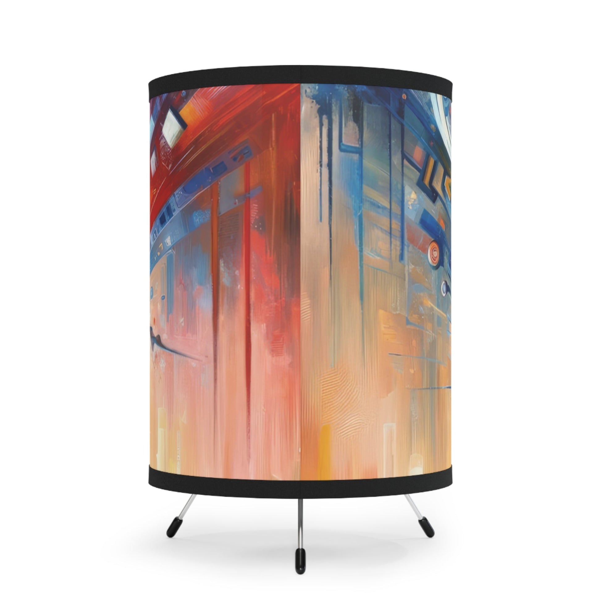 Empowerment Through Technology Tripod Lamp with High-Res Printed Shade, US\CA plug - ATUH.ART