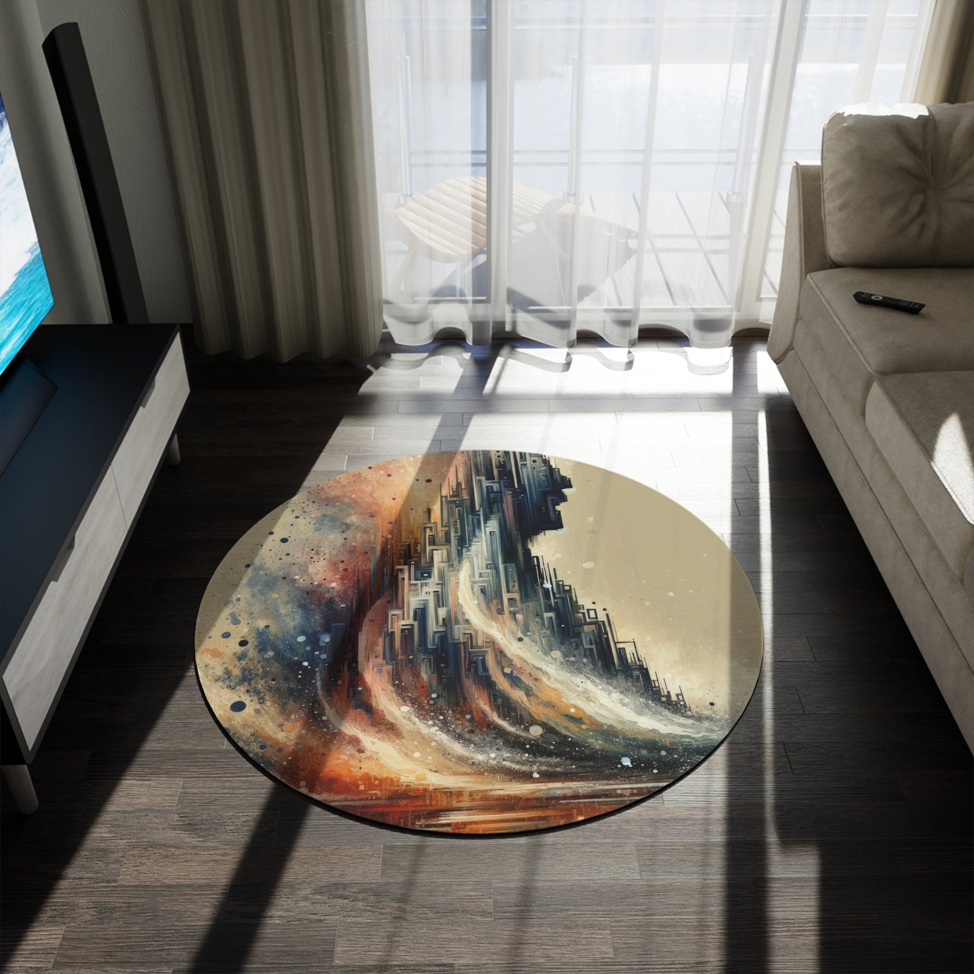 Enduring Echoes Resonance Round Rug - ATUH.ART