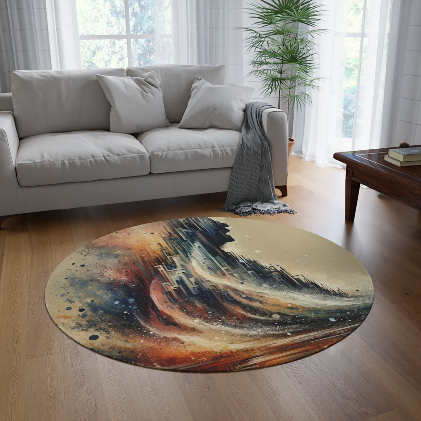 Enduring Echoes Resonance Round Rug - ATUH.ART