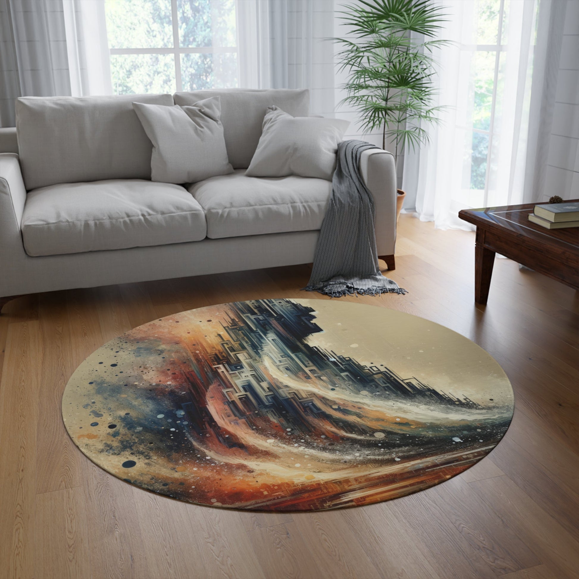 Enduring Echoes Resonance Round Rug - ATUH.ART