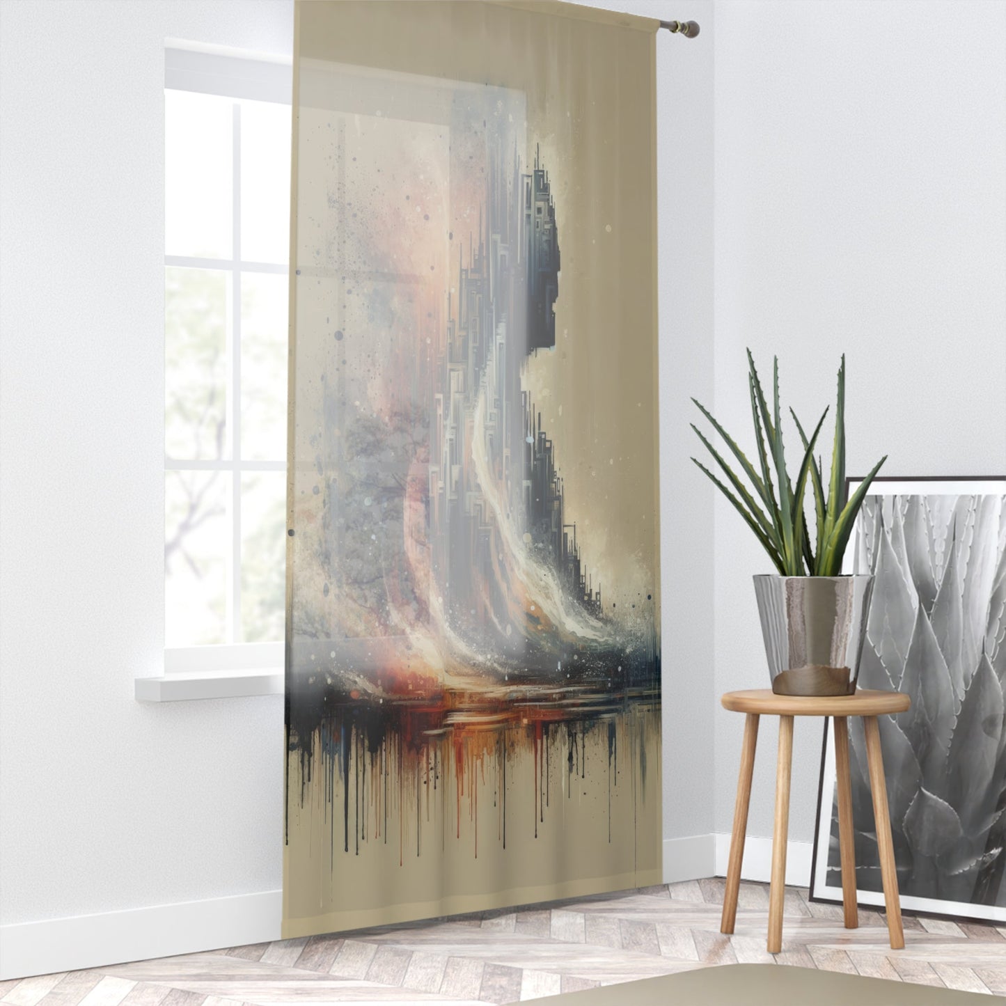 Enduring Echoes Resonance Window Curtain - ATUH.ART