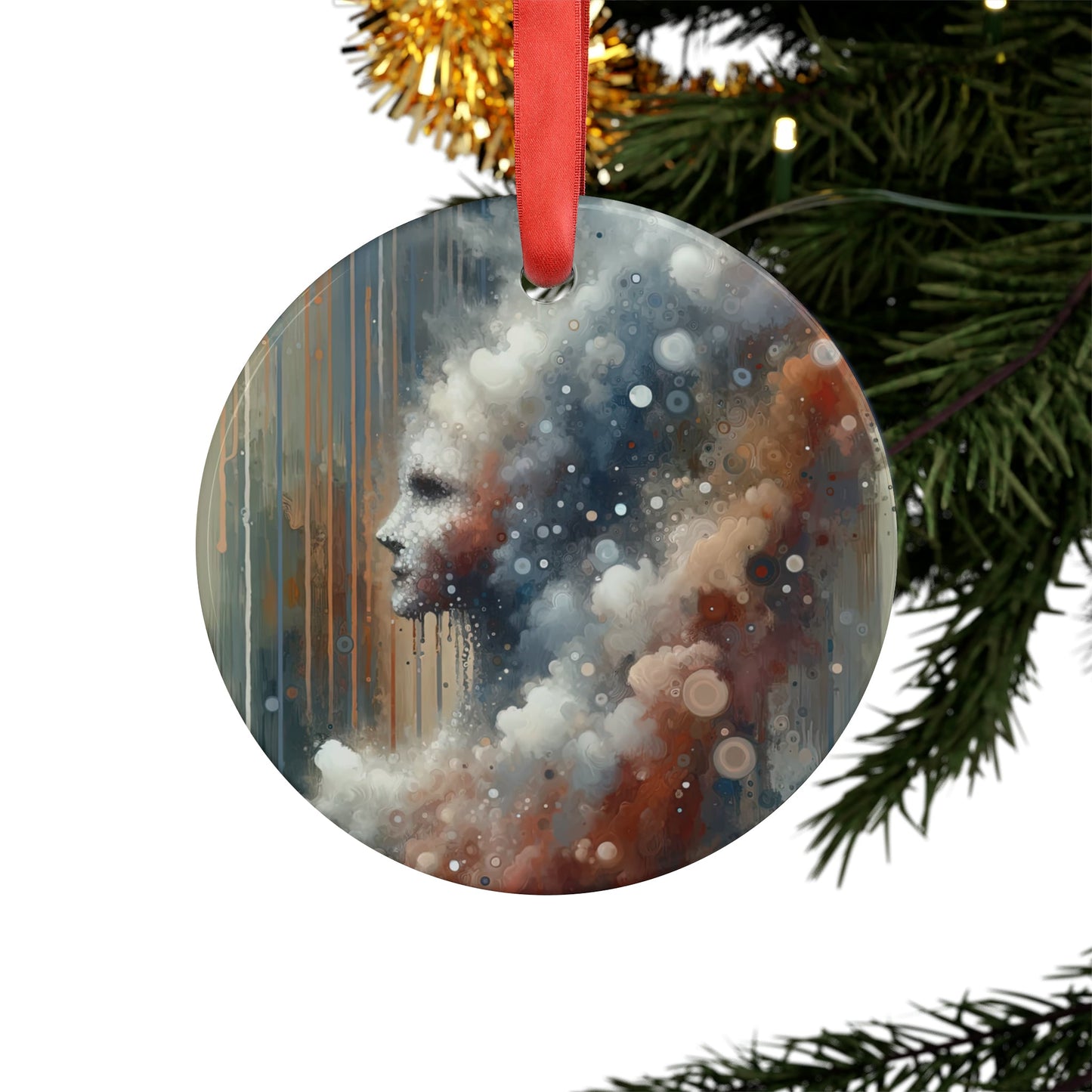 Ephemeral Hour Residue Acrylic Ornament with Ribbon - ATUH.ART