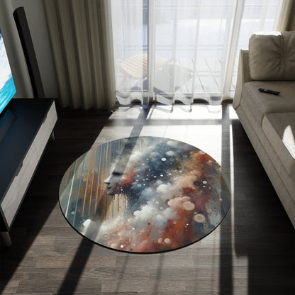 Ephemeral Hour Residue Round Rug - ATUH.ART