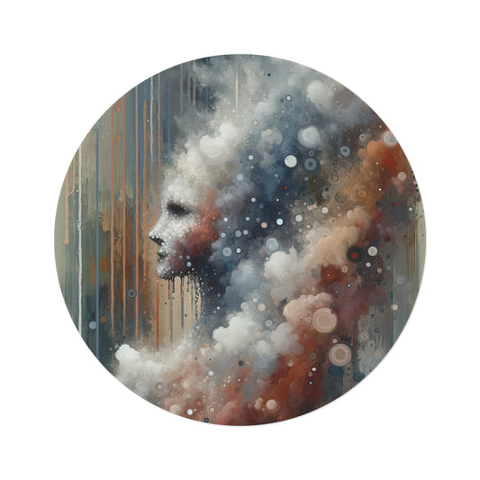 Ephemeral Hour Residue Round Rug - ATUH.ART