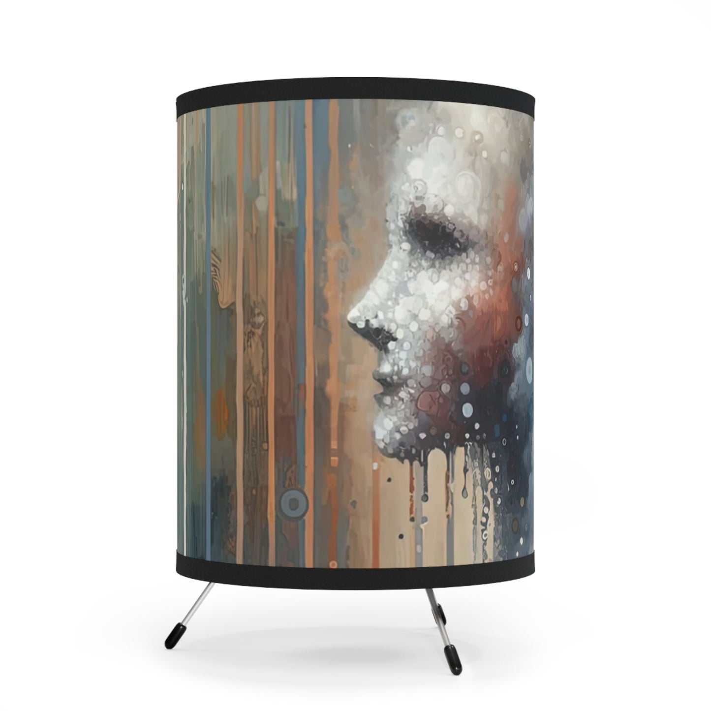 Ephemeral Hour Residue Tripod Lamp with High-Res Printed Shade, US\CA plug - ATUH.ART