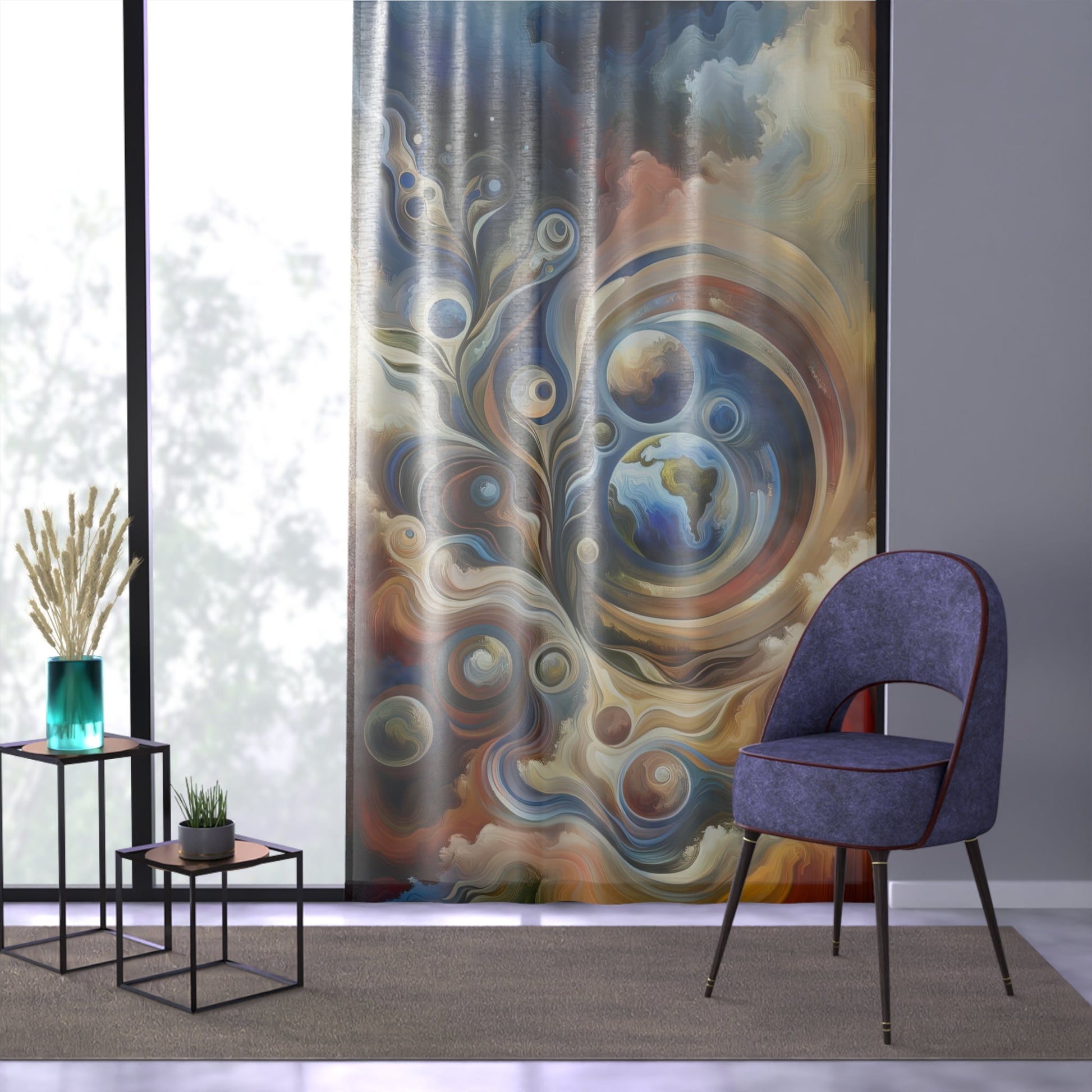 Esoteric Nurturing Gaia Window Curtain - ATUH.ART
