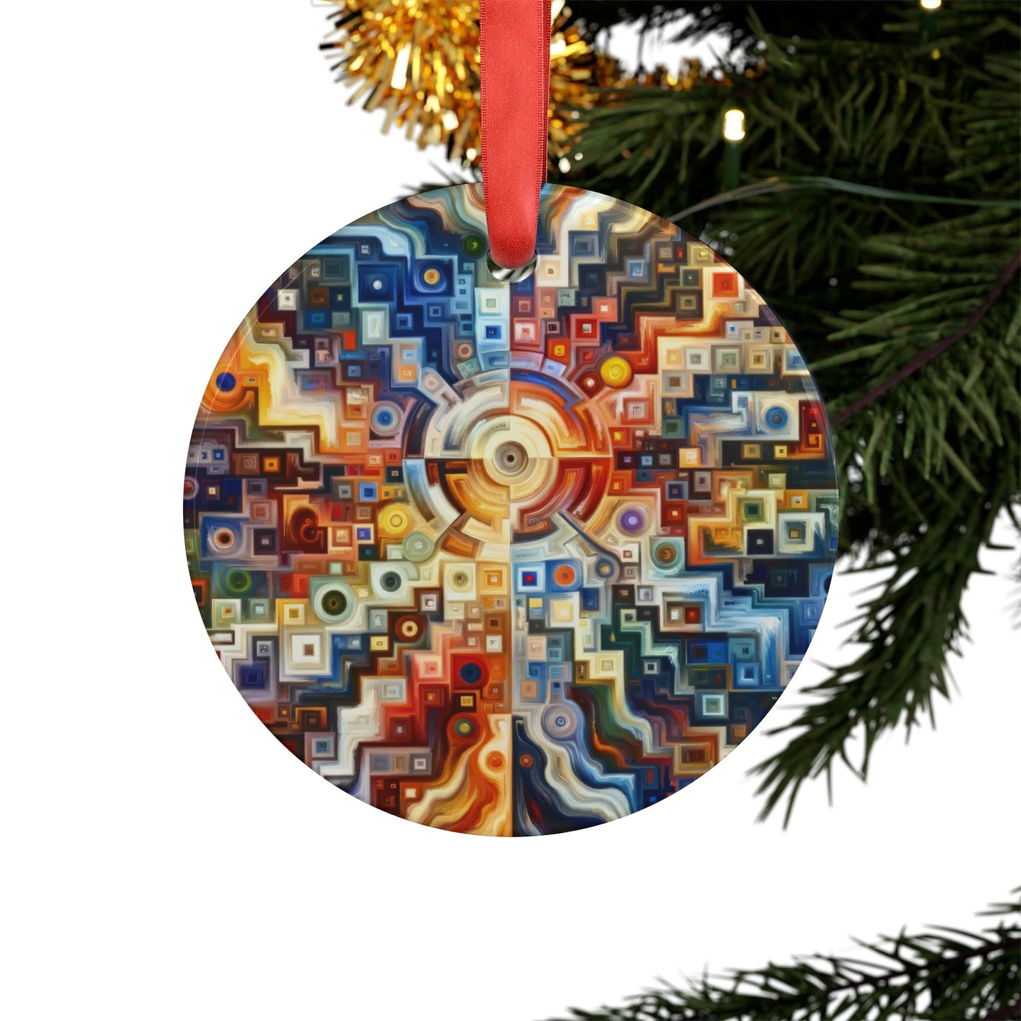 Essence Kaleidoscope Tapestry Acrylic Ornament with Ribbon - ATUH.ART