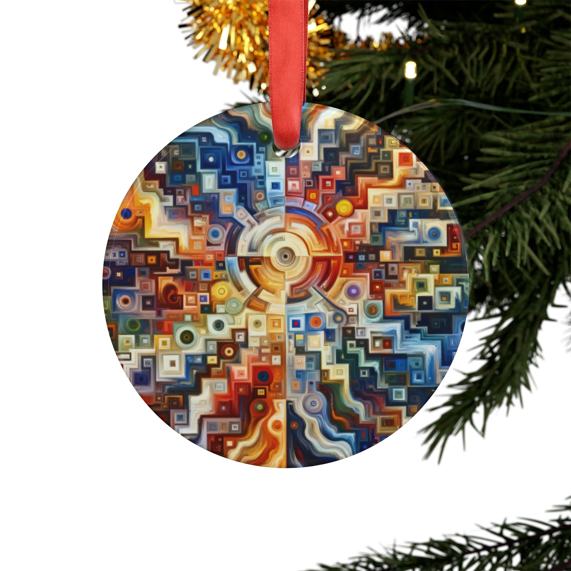 Essence Kaleidoscope Tapestry Acrylic Ornament with Ribbon - ATUH.ART