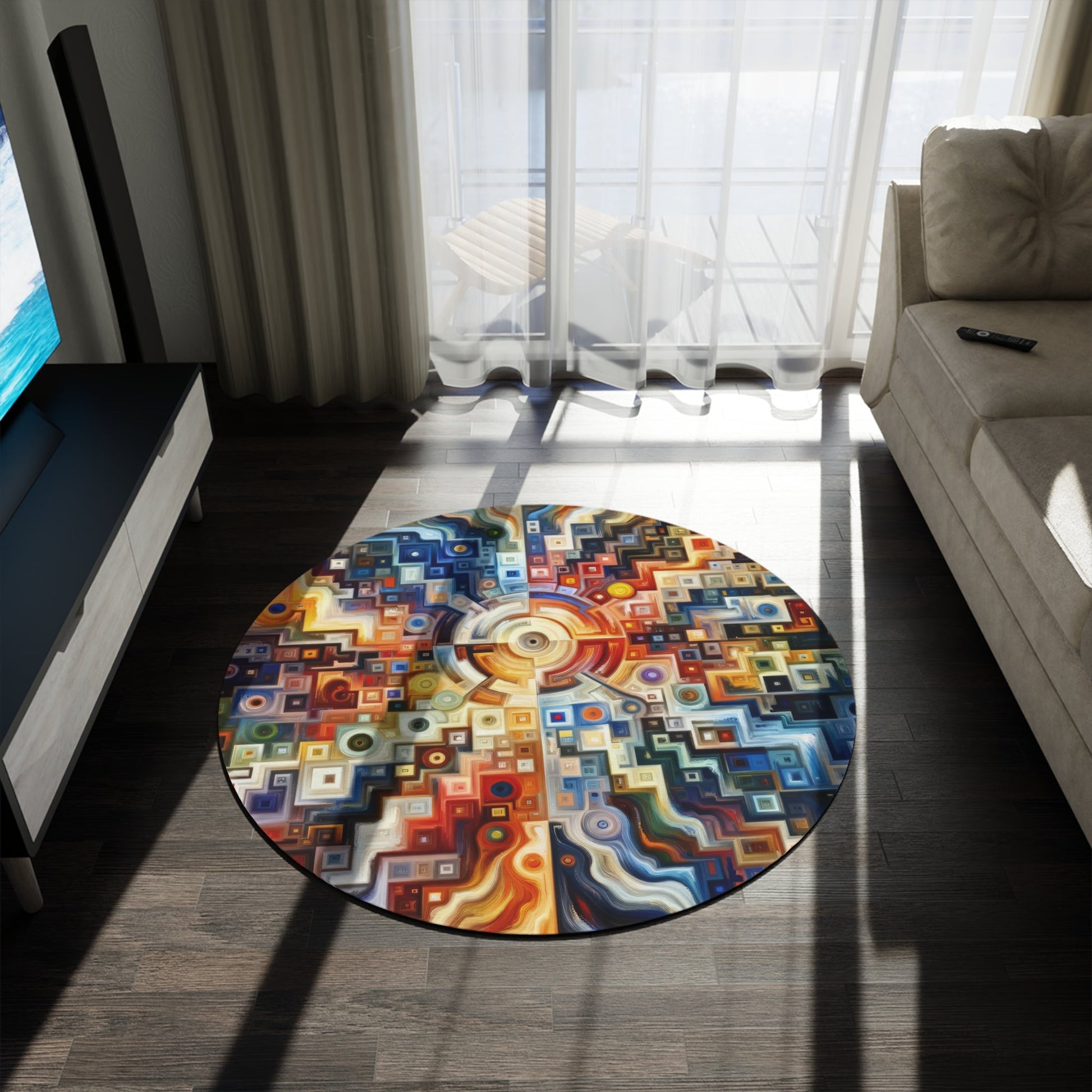 Essence Kaleidoscope Tapestry Round Rug - ATUH.ART