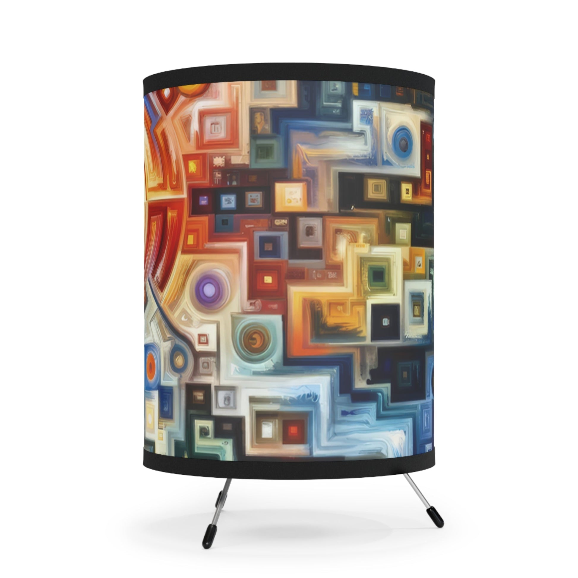 Essence Kaleidoscope Tapestry Tripod Lamp with High-Res Printed Shade, US\CA plug - ATUH.ART