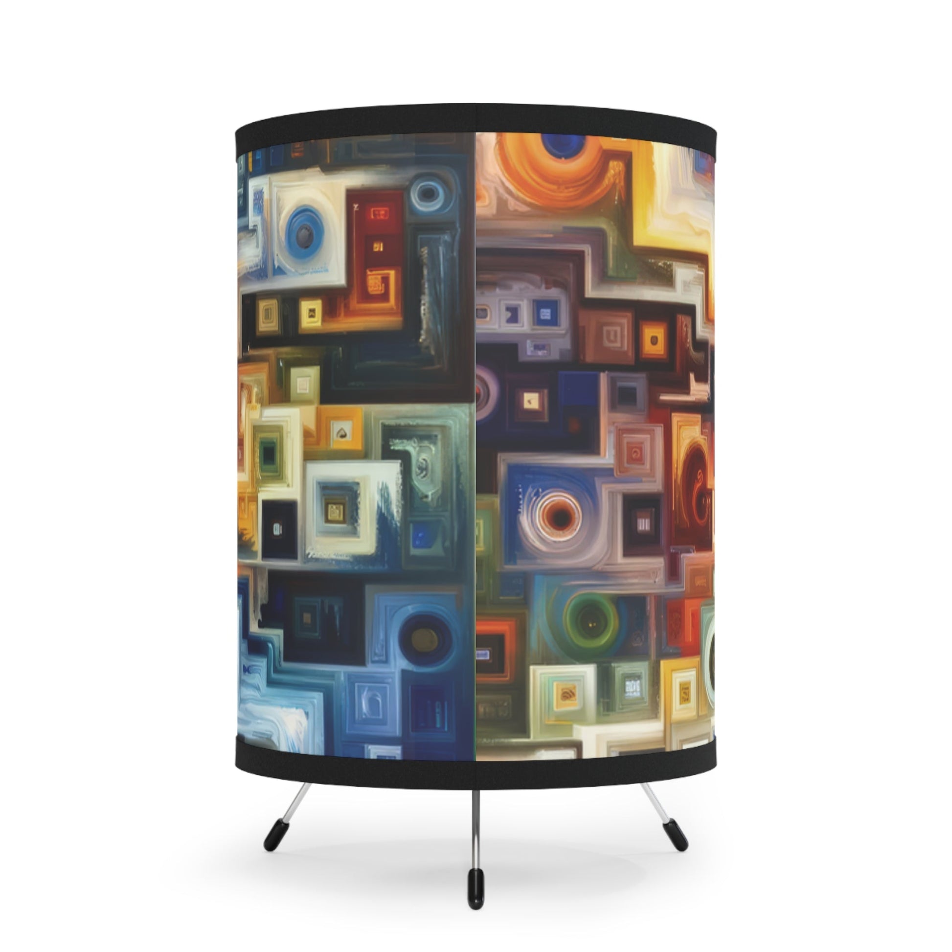 Essence Kaleidoscope Tapestry Tripod Lamp with High-Res Printed Shade, US\CA plug - ATUH.ART