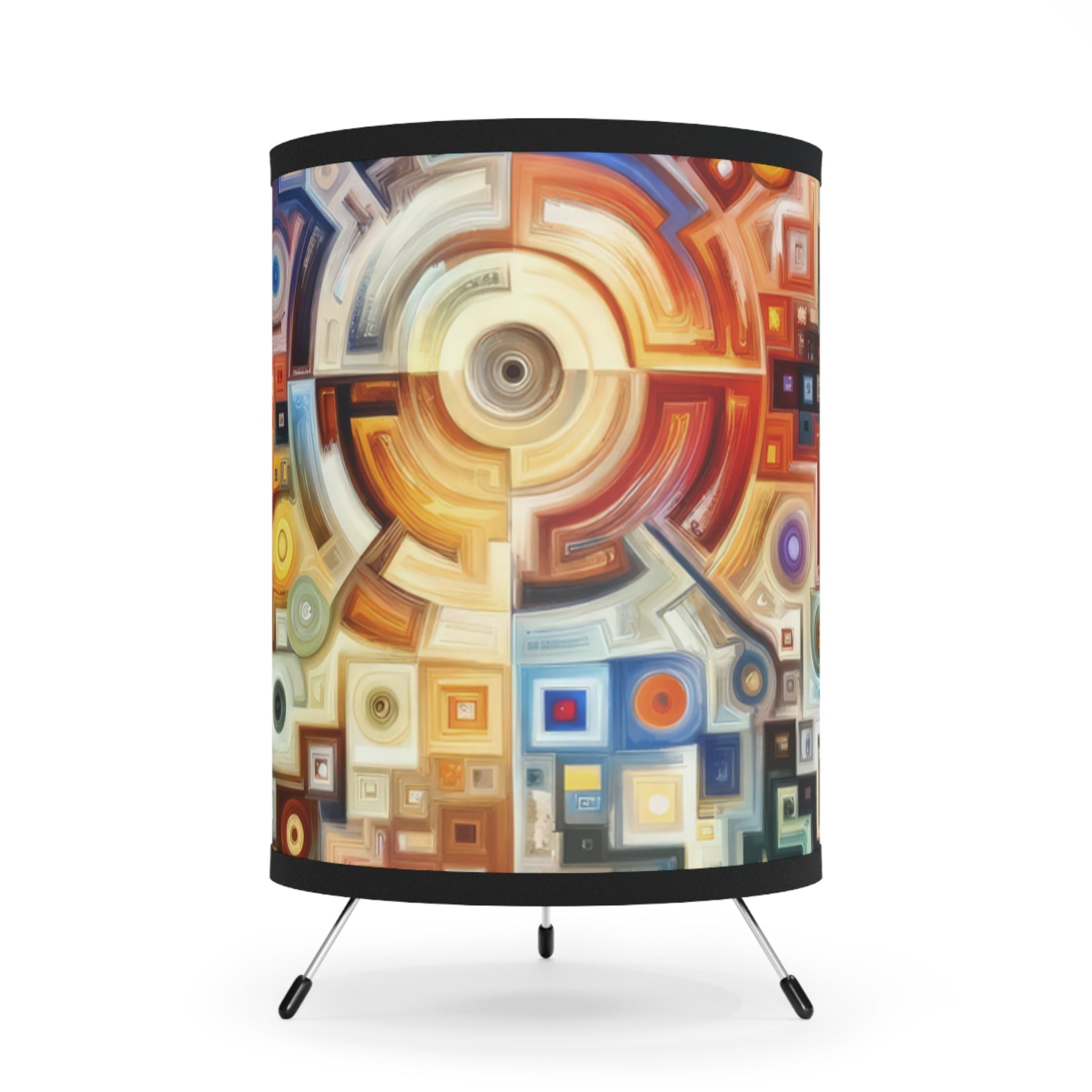 Essence Kaleidoscope Tapestry Tripod Lamp with High-Res Printed Shade, US\CA plug - ATUH.ART
