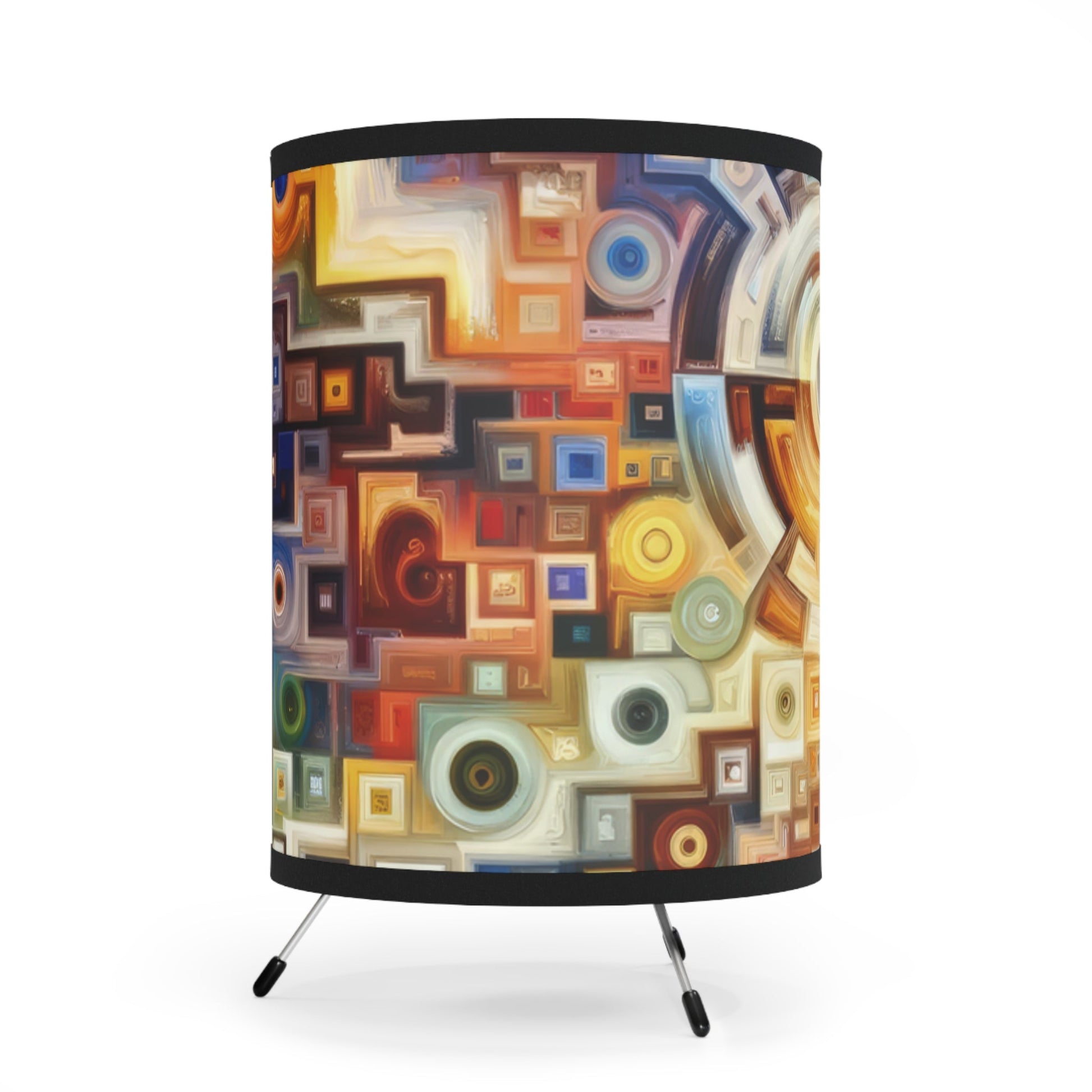 Essence Kaleidoscope Tapestry Tripod Lamp with High-Res Printed Shade, US\CA plug - ATUH.ART