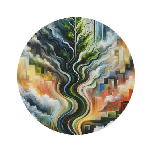 Eternal Digital Contrast Round Rug - ATUH.ART