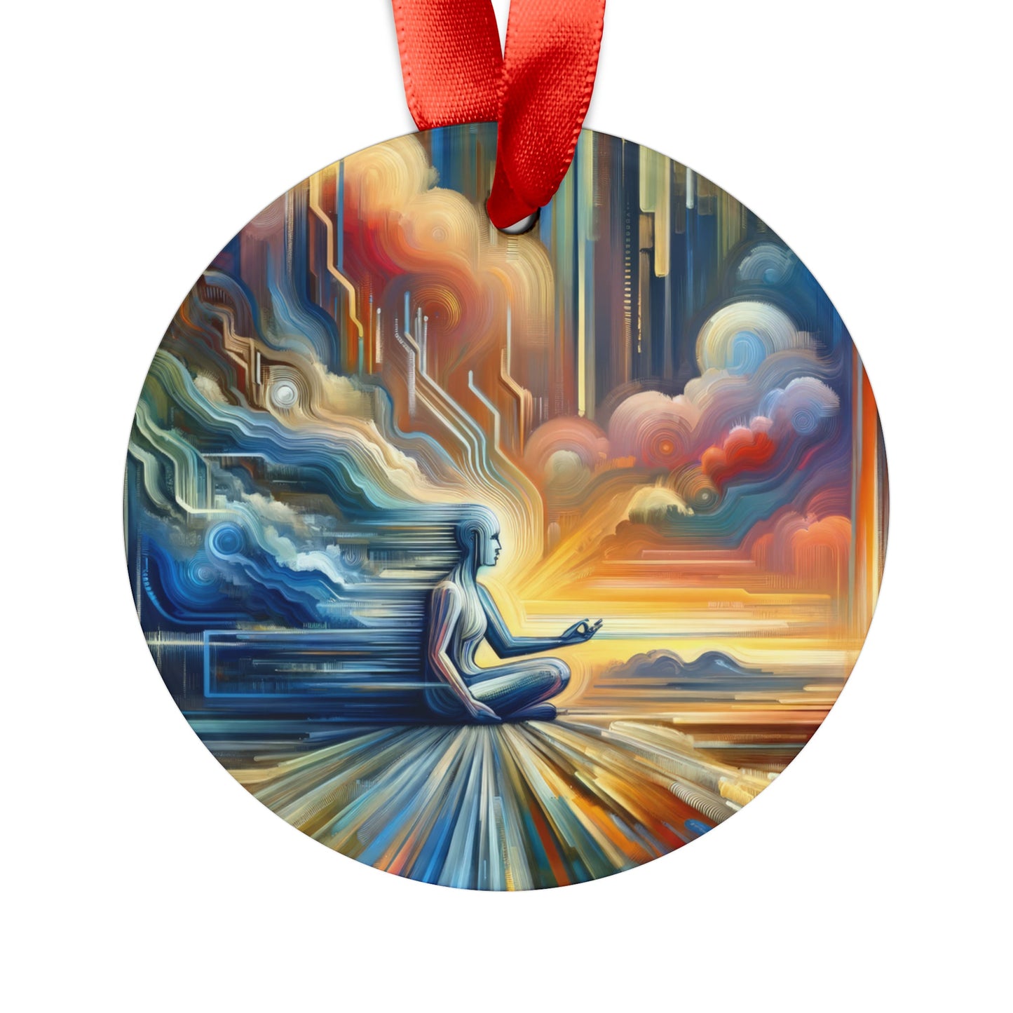 Eternal Digital Meditation Acrylic Ornament with Ribbon - ATUH.ART