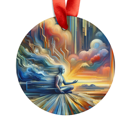 Eternal Digital Meditation Acrylic Ornament with Ribbon - ATUH.ART