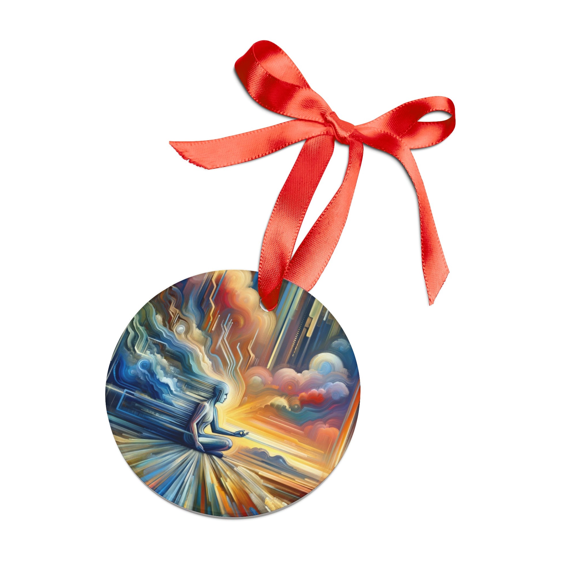 Eternal Digital Meditation Acrylic Ornament with Ribbon - ATUH.ART