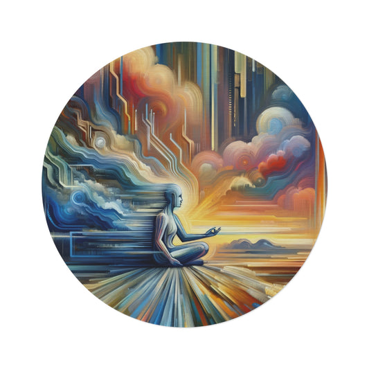 Eternal Digital Meditation Round Rug - ATUH.ART