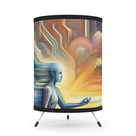 Eternal Digital Meditation Tripod Lamp with High-Res Printed Shade, US\CA plug - ATUH.ART