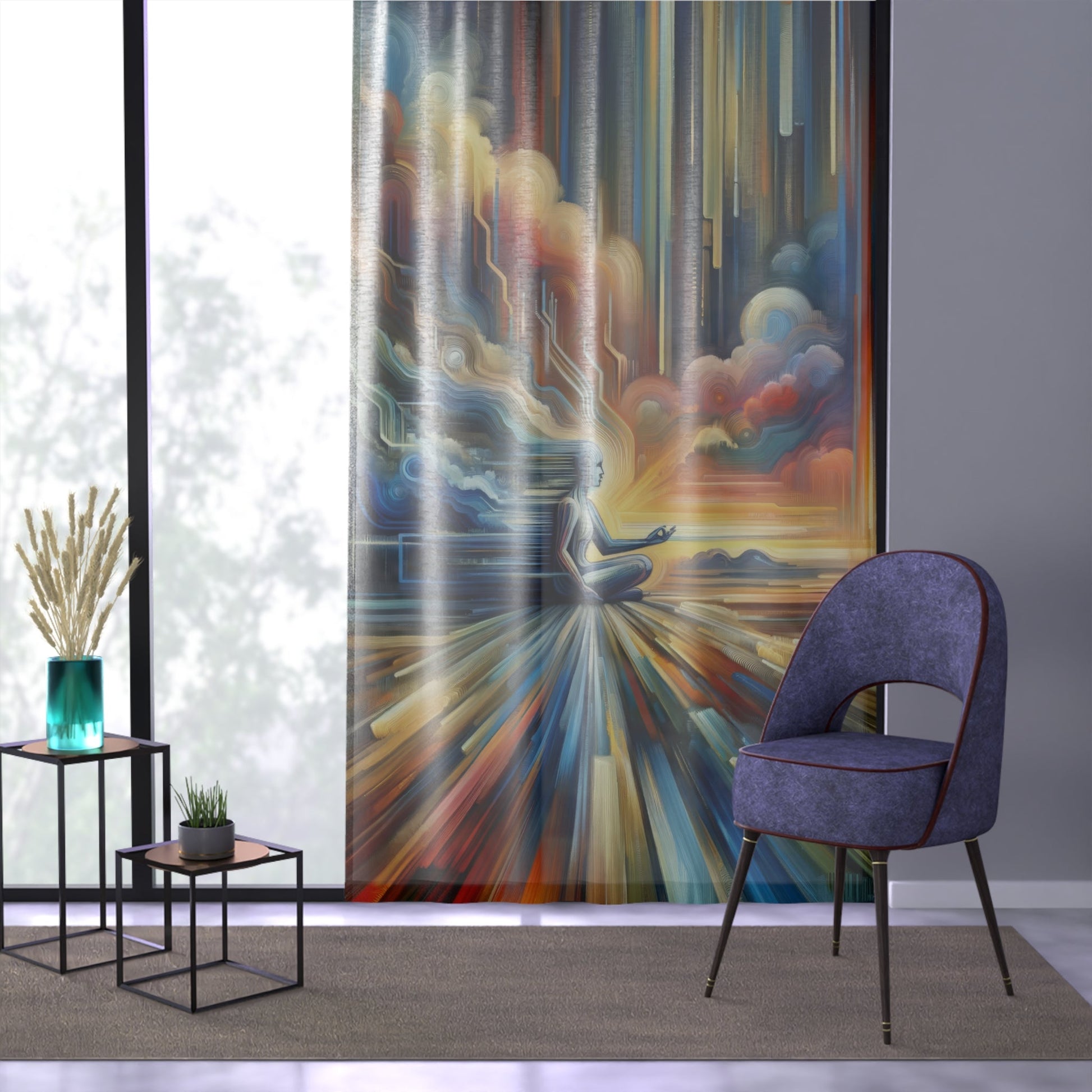 Eternal Digital Meditation Window Curtain - ATUH.ART