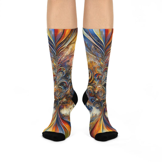 Ethos Web Abstract Cushioned Crew Socks - ATUH.ART